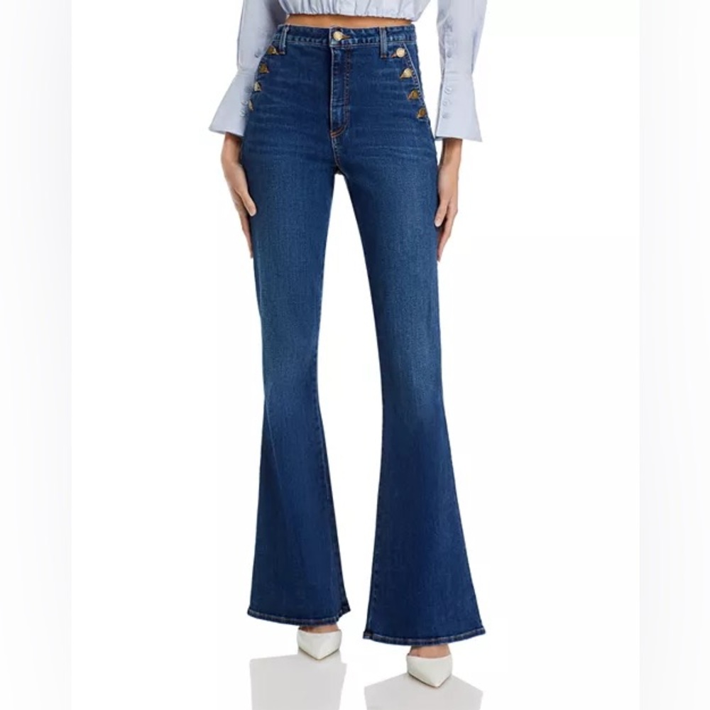 Ramy Brook Dark Blue High-Waist Flare Jeans